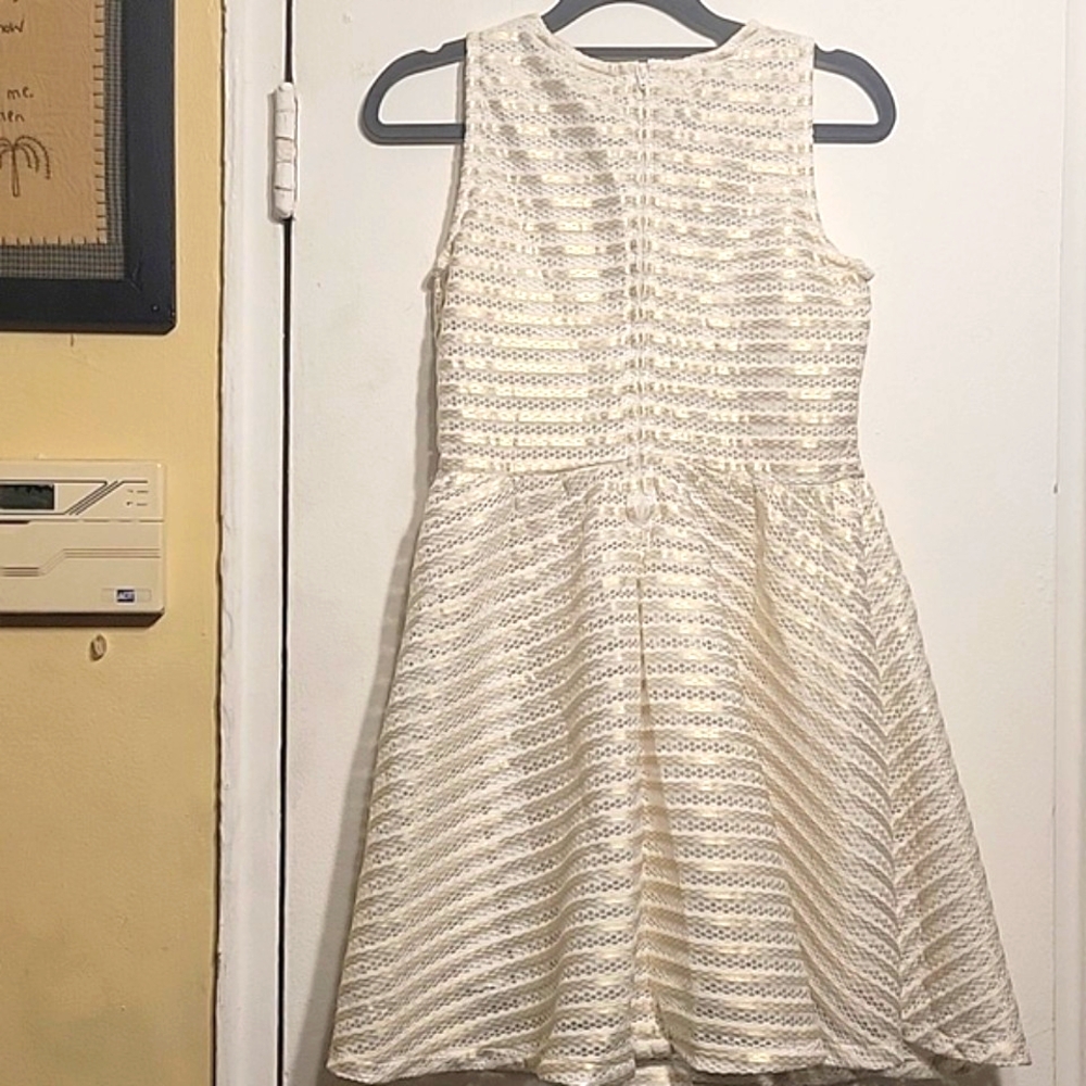 Elegant White/Cream Crochet Kids Dress Size XL-14 By PLACE - Picture 4 of 16
